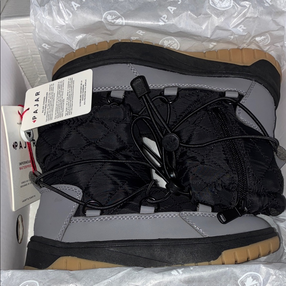 Pajar Black and Gray Quilted Winter Boots
